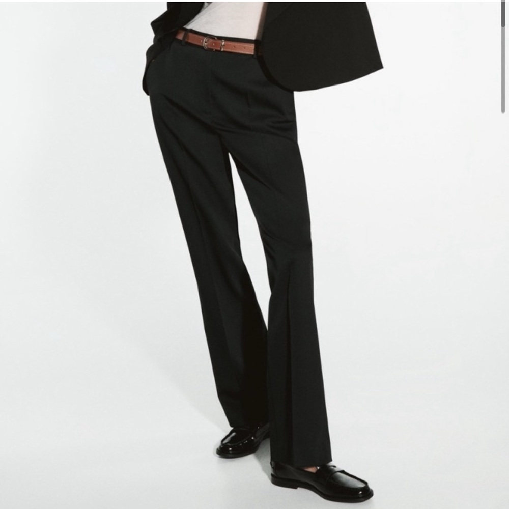 Zara Black Trousers with Brown Belt